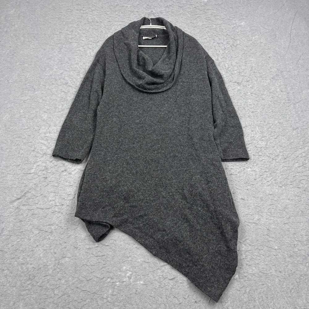 Bryn Walker Dress Womens Small Gray Wool Cowl Neck Asymmetrical Knit Sweater USA